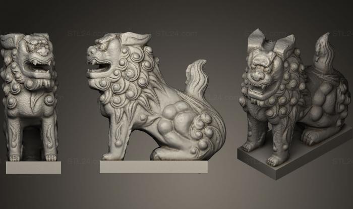 Figurines lions tigers sphinxes (china lion3, STKL_0009) 3D models for cnc